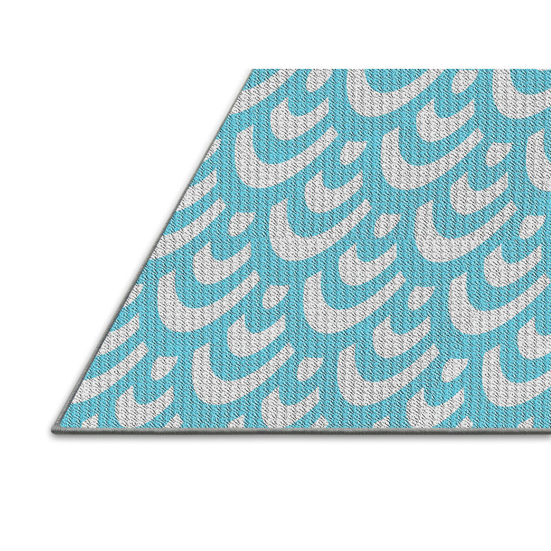 Tapis de surface à motif bleu, Rectangle 5 pi x 7 pi