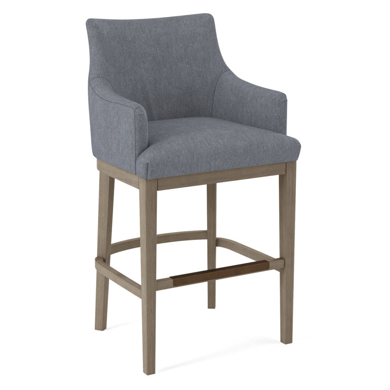 Upholstered Stool, Evolution Smokey, Weathered Gray