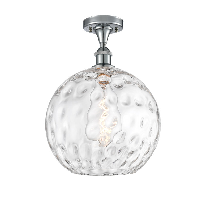 Plafonnier semi-encastré 1 lumière 8 po Cindi, DEL, H 17 po x l 12 po x P 12 po, Chrome poli
