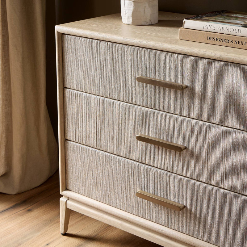 Rosenell 6 Drawer Dresser, Natural Oak Veneer