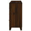 Yels Wide Dresser With 6 Drawers, Gold Metal Knobs, Walnut Brown