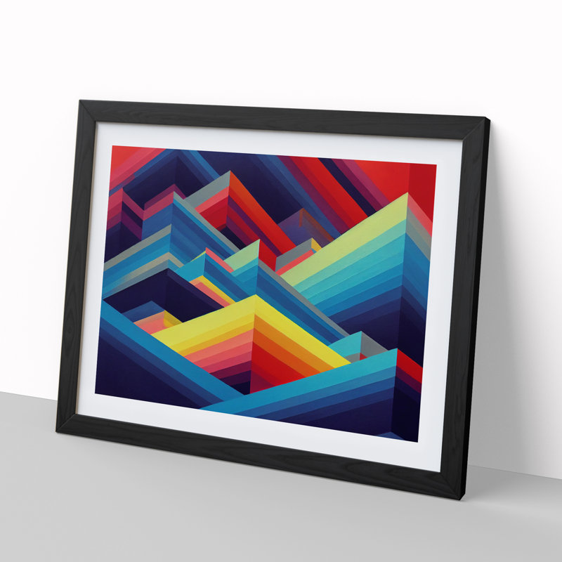 Uplifting Abstract Art - Framed Print, Black, 46cm H x 64cm W x 2cm D