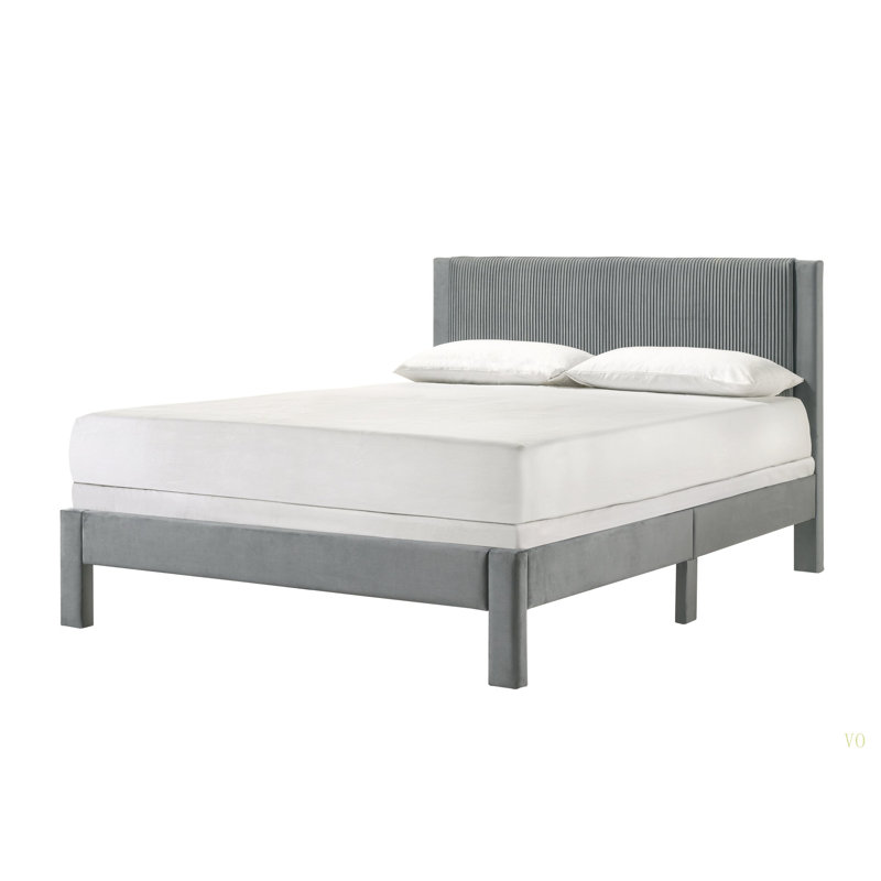 Mobilier de chambre à coucher 1Pc, Lit double, Gris clair