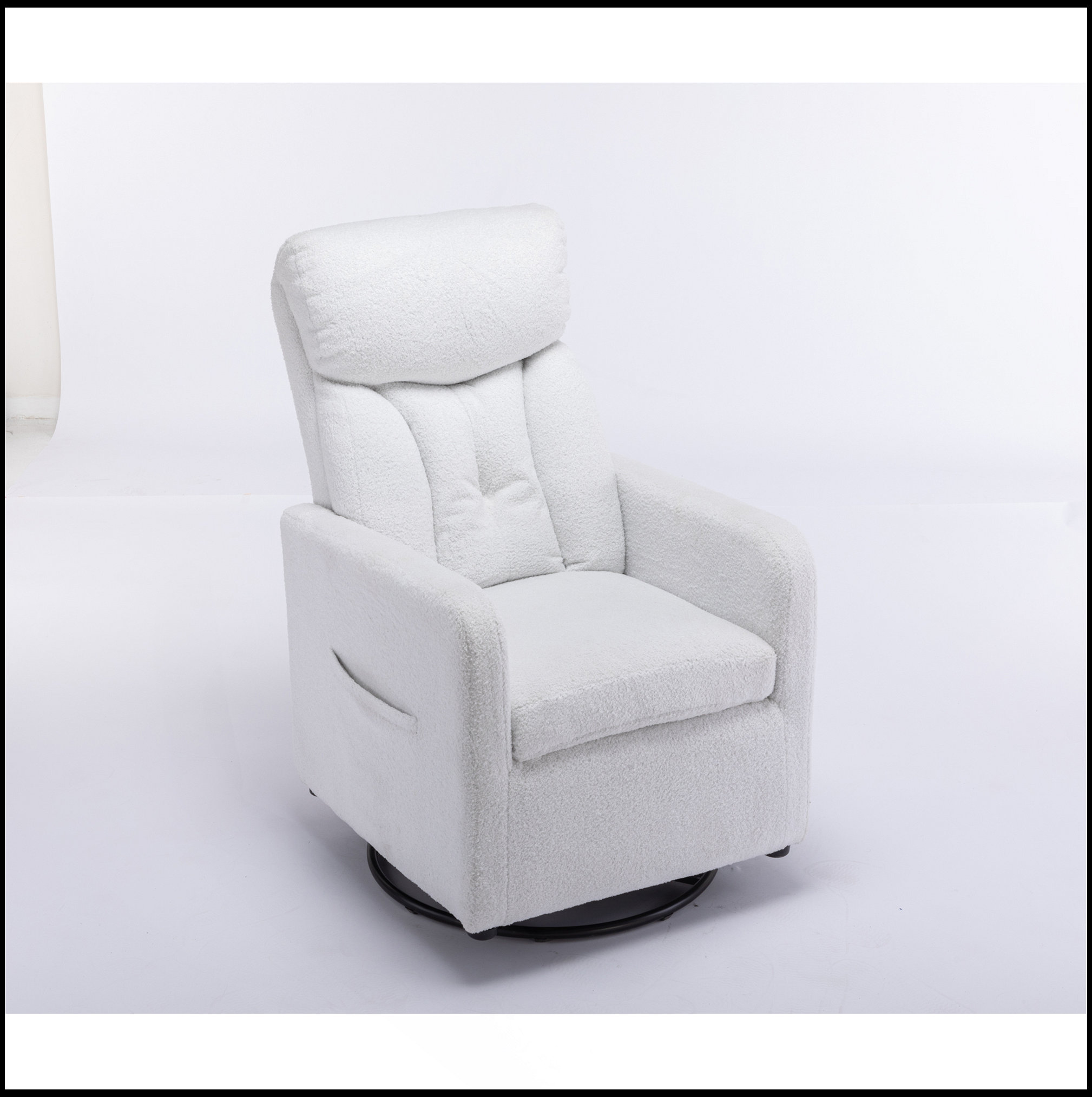 Latitude Run® Teddy Fabric Swivel Rocking Chair Gilder Chair With ...