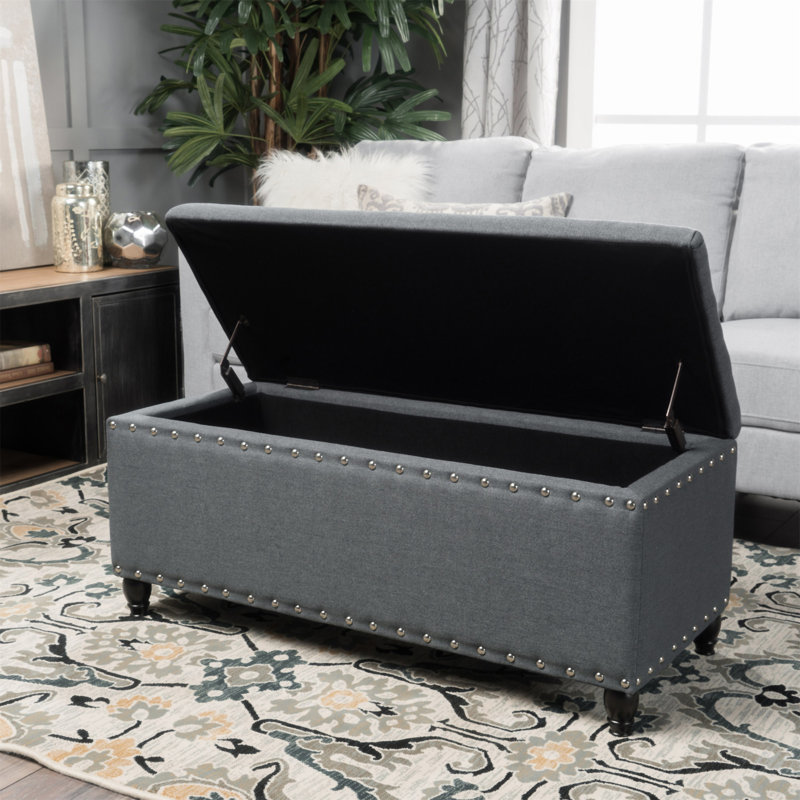 OTTOMAN DE RANGEMENT, Gris anthracite