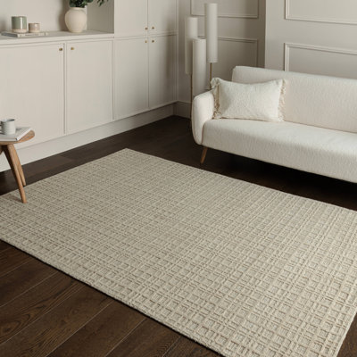 Beltsville Chequered Wool Hand Woven Area Rug