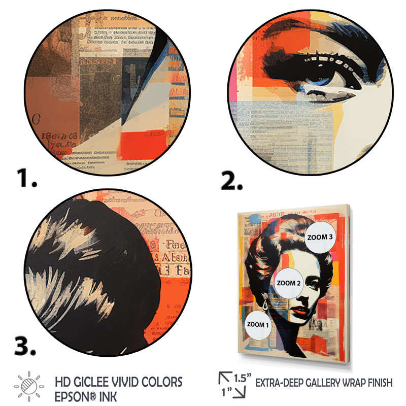 «Royal Remix Queen Elizabeth Popart II», art mural de magazines, Cadre simple noir, H 20 po x l 12 po x P 1 po