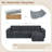  Wide Plush Corduroy Boneless Ottoman Seat Of Compression Sofa-1435195673