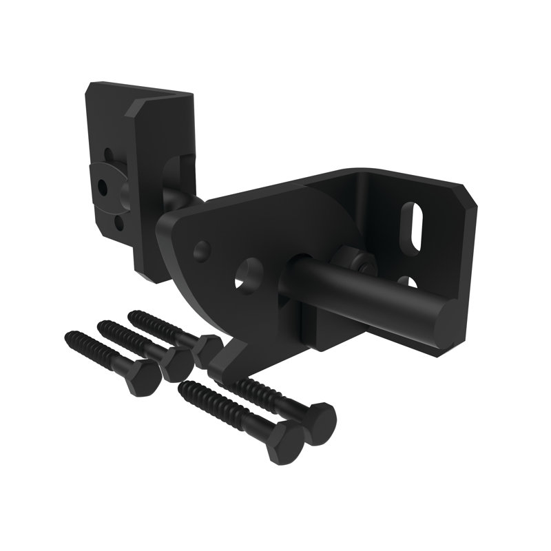 Barrette Outdoor Living 7.5 in. x 2.562 in. Heavy-Duty Black Floating Bar Gravity Latch