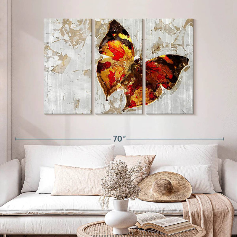 Brampt Grunge Butterfly, 32" H x 50" W