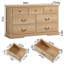 Ensemble de chambre à coucher de style champêtre comprenant une commode à 7 tiroirs et 2 tables de chevet-2102605565
