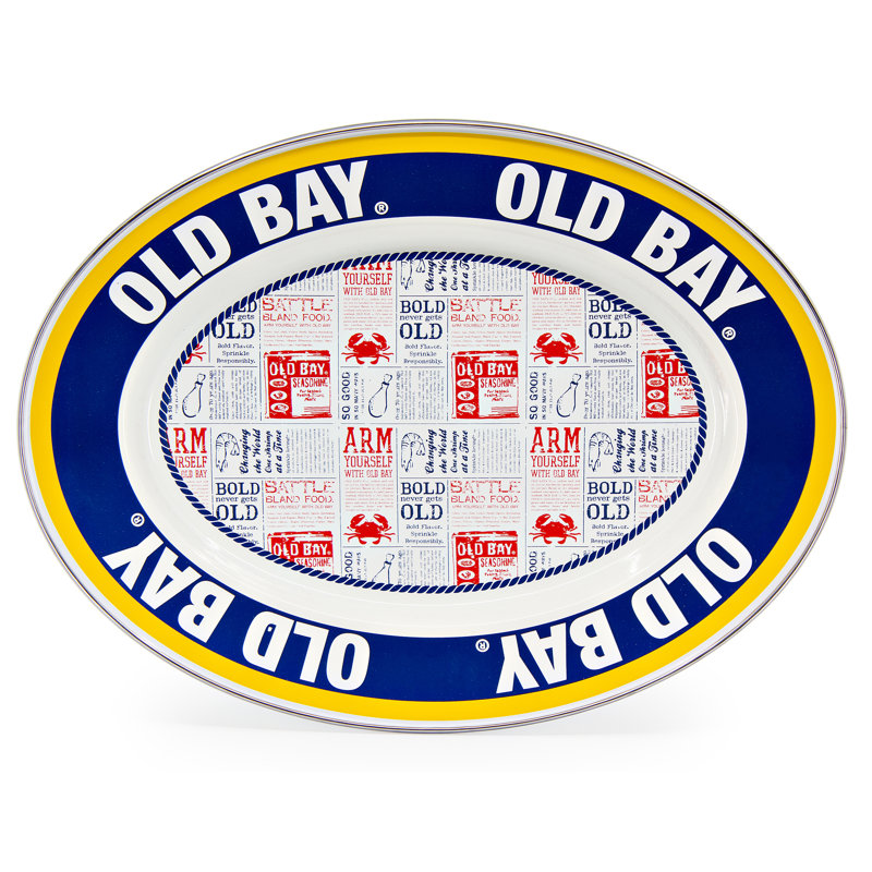 Golden Rabbit Enamelware Old Bay Oval Platter