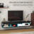 Floating TV Stand with Storage and Lights for TVs up to 75" Black