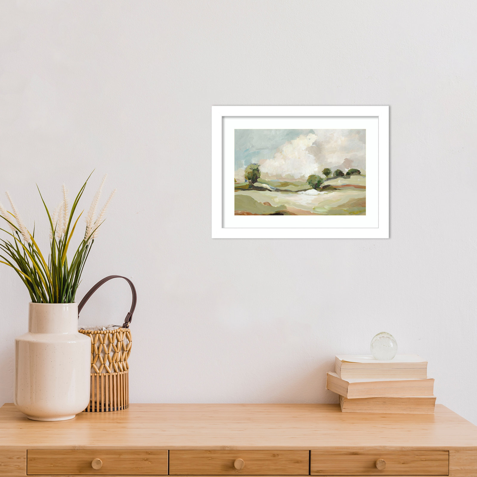 Pastoral Land Print by Allison Pearce, White, 10" H x 13" W