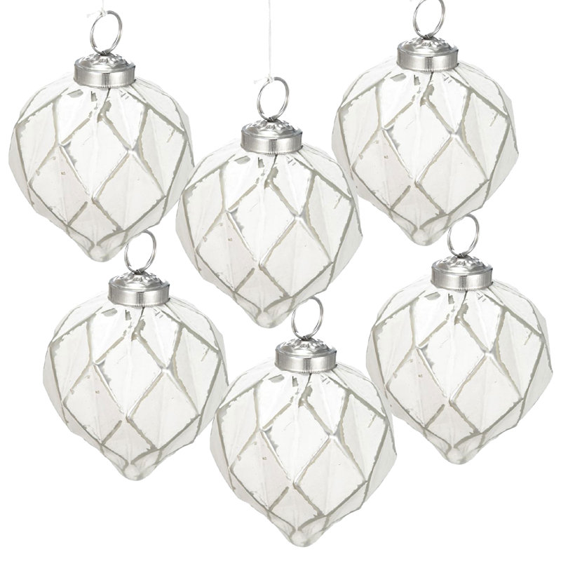 Ornement brillant à oignon Mercury Diamond Design, H 4,3 po x l 4,3 po x P 4,3 po
