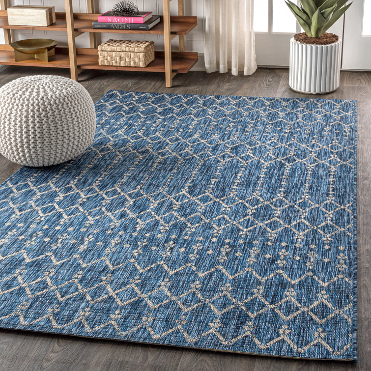Geometric Hand Woven Indoor / Outdoor Area Rug