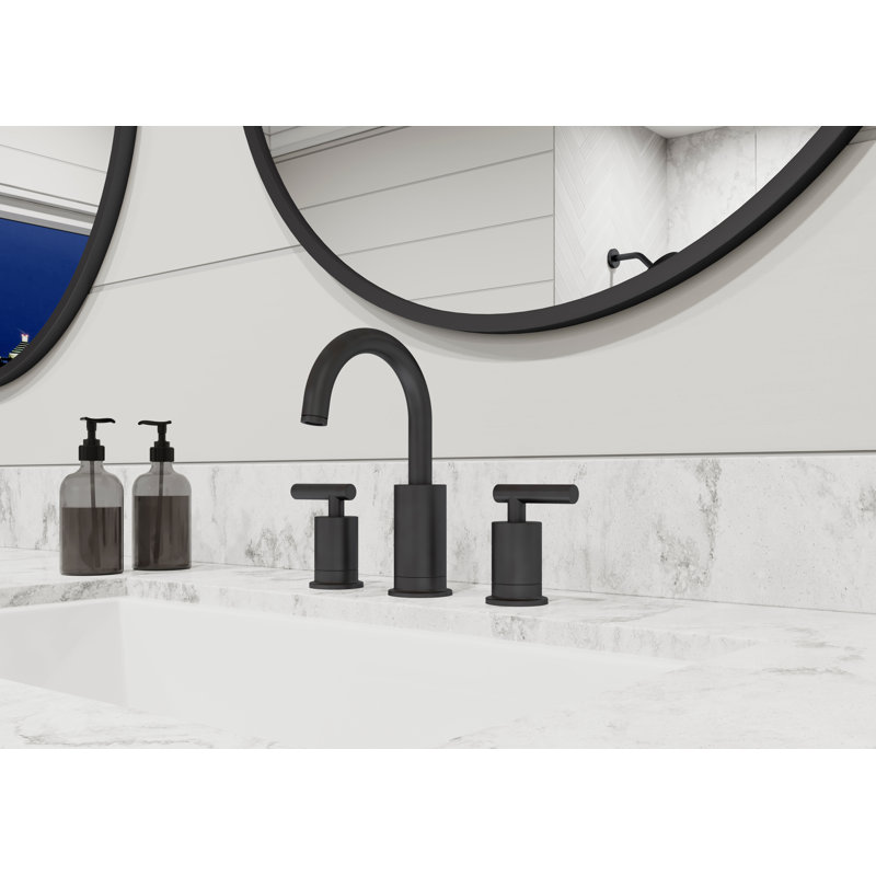 Contempra 8 in Widespread Bathroom Faucet, Matte Black