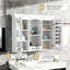Armoire à pharmacie murale, armoire de salle de bain murale avec 2 portes en verre, armoire de rangement encastrée au-dessus de la toilette avec rangement, blanc