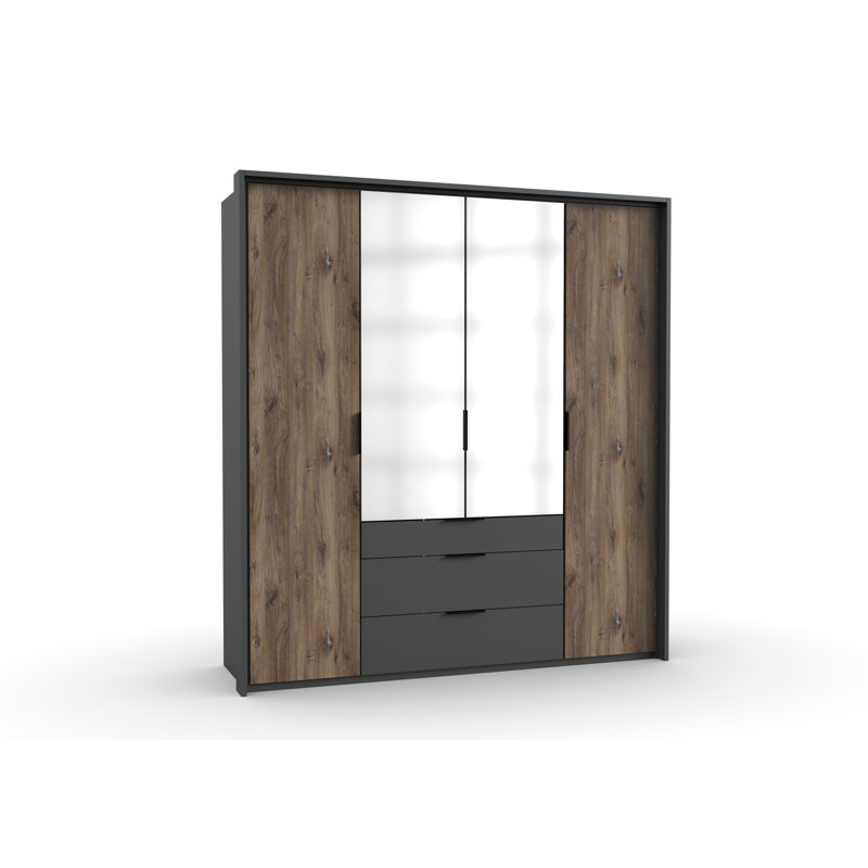 Vince 4 Door Manufactured Wood Wardrobe, White/Brown