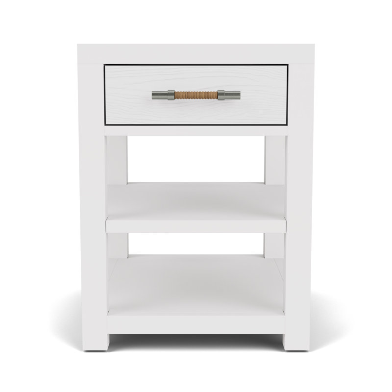 Table de bout rectangulaire Kishia, Blanc