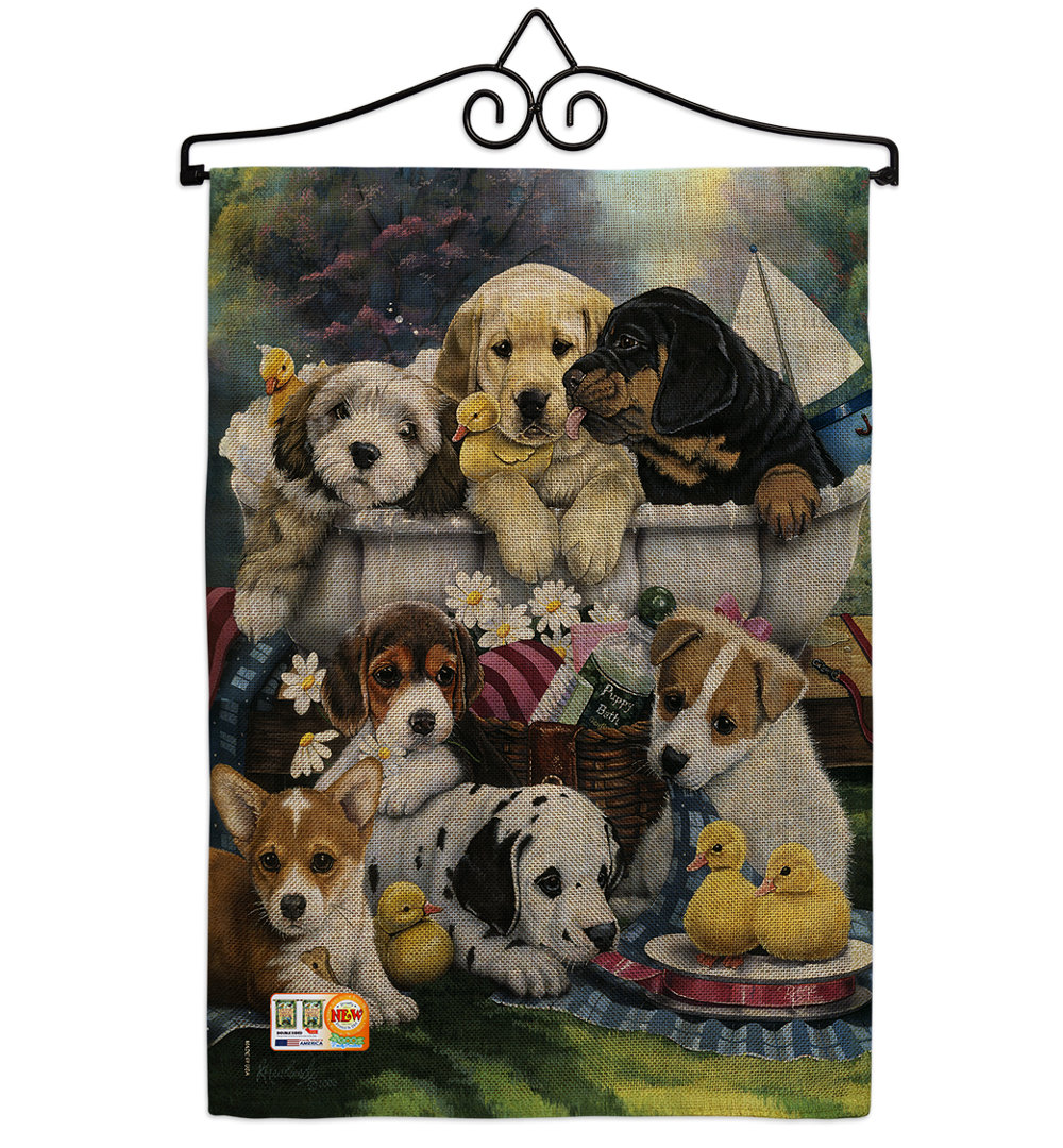 Double Sided 18.5'' H x 13'' W Polyester Animal Garden Flag Breeze Decor