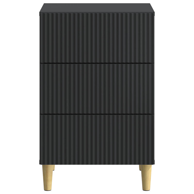 43cm W Manufactured Wood Bedside Table, Black