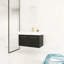 Meuble-lavabo mural 36 po avec lavabo, lavabo en résine à rebords épais, ensemble KD