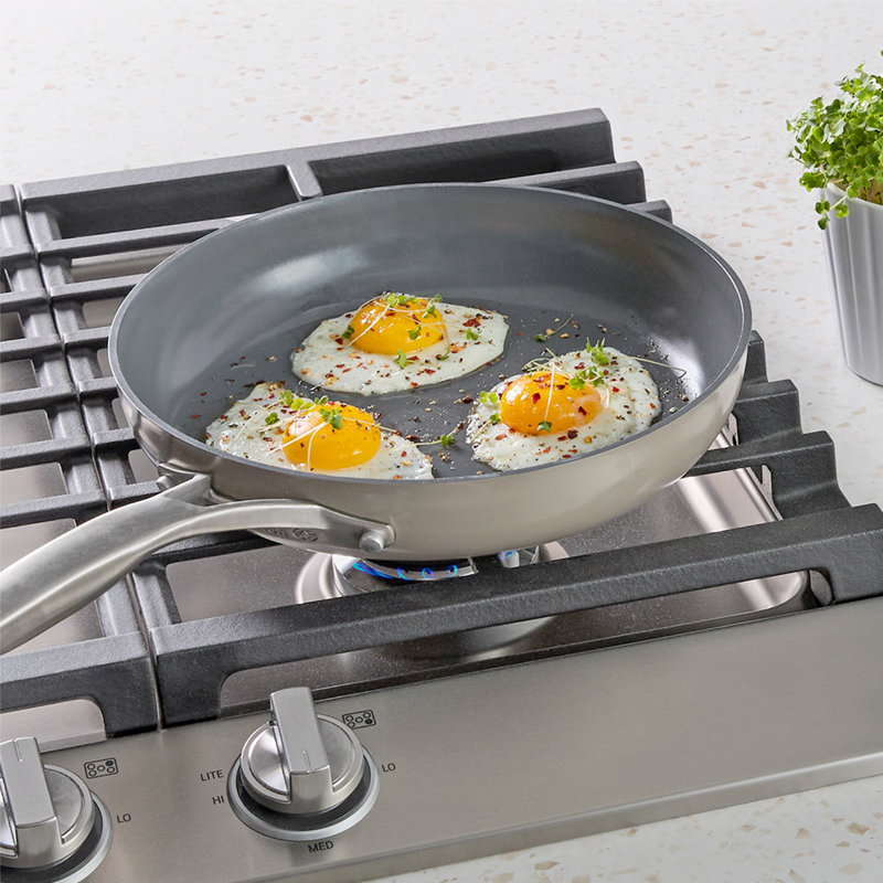 Calphalon  Premier Ceramic Nonstick 8" and 10" Frying Pan Set, Mushroom Gray