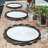 Polyester Embroidered Round Placemat Set of 2 Silver Smoke Elegant Beaded Table Mats for Christmas Decor