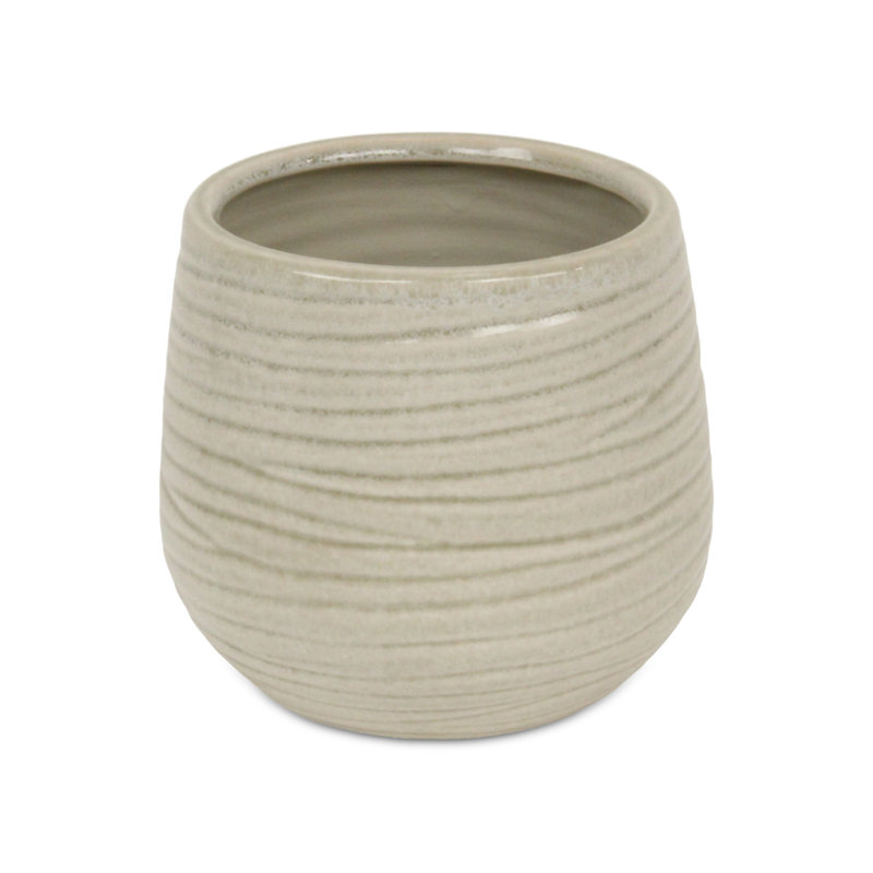 Pot en céramique Grazielli, H 6,5 po x l 6 po x P 6 po, Blanc