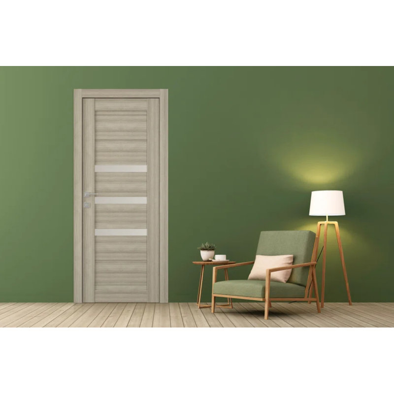 Porte pré-suspendue simple en bois préfini avec panneau Dora DIY-FRIENDLY, Pin, Côté gauche, 29,75 po x 95,24 po