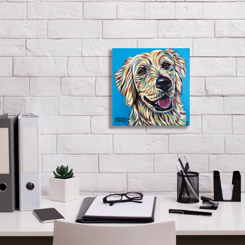 «Furry Dog Friend 1» par Carolee Vitaletti, H 12 po x l 12 po x P 0,75 po