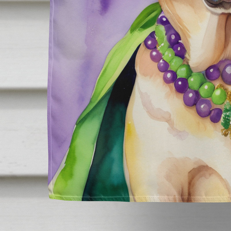 Double Sided 40'' H x 28'' W Polyester Mardi Gras House Flag