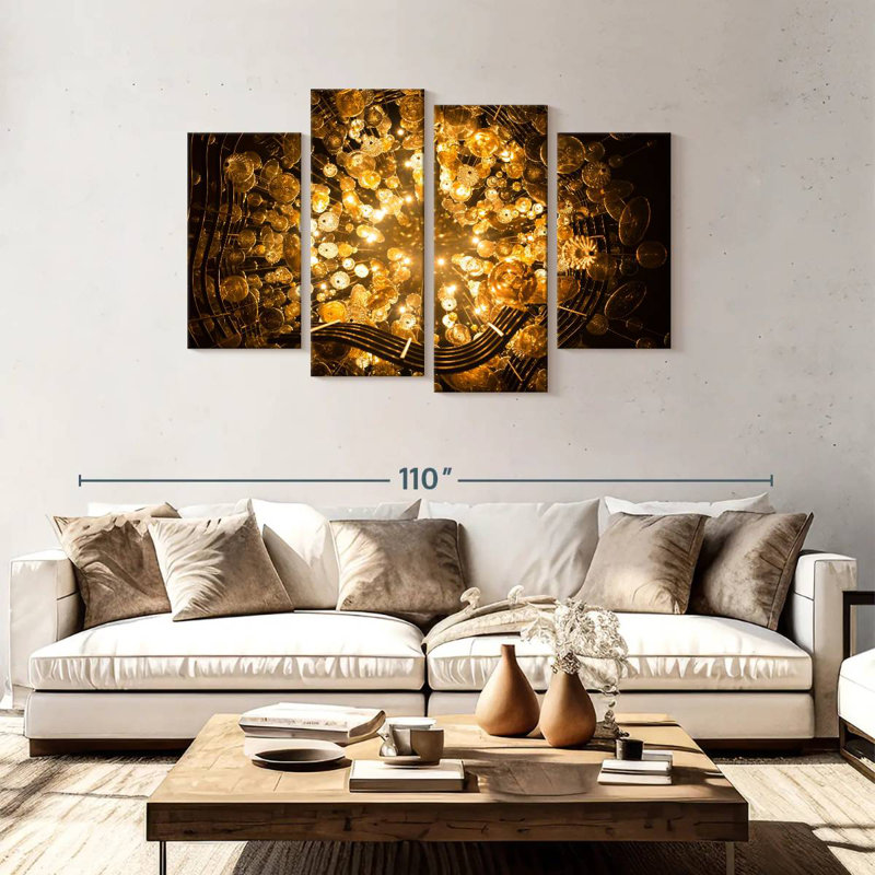 Kerner Golden Chandelier Light, 48'' H x 75'' W