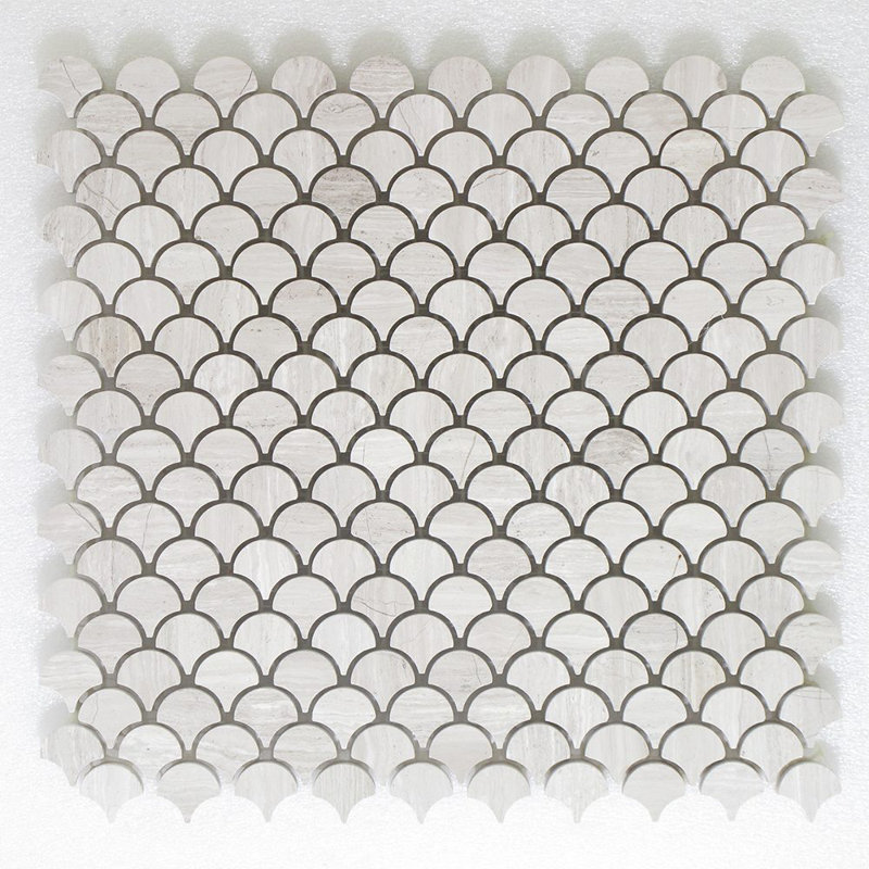 Lanterna 11" x 12" Glass Fish Scale Mosaic Wall & Floor Tile
