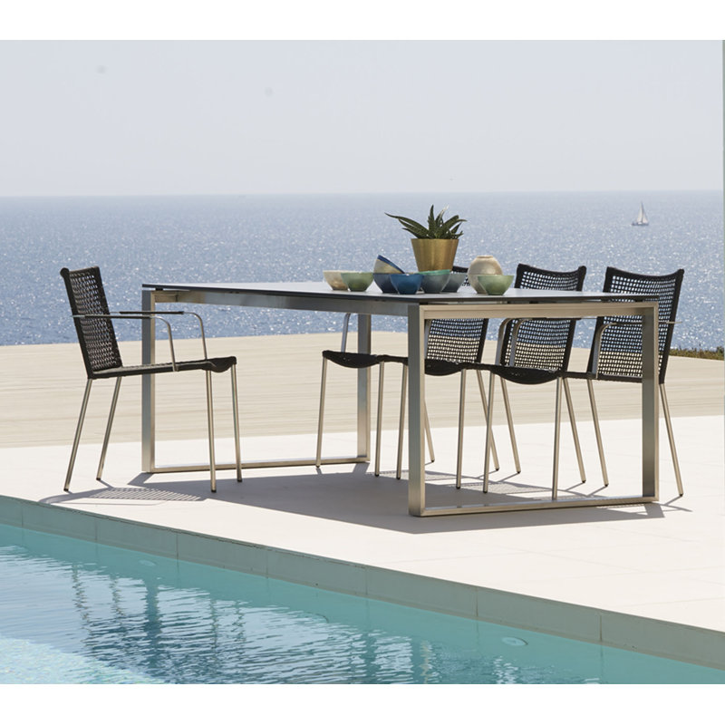 Edge Outdoor Dining Table, Basalt