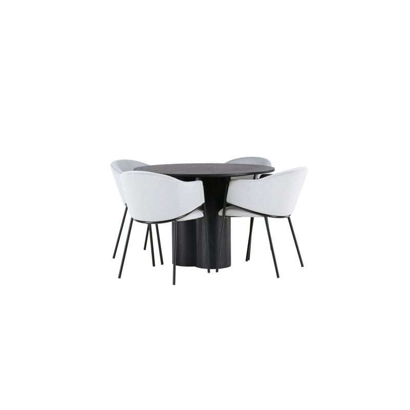 Meyerwood 4 - Person Dining Set, Black