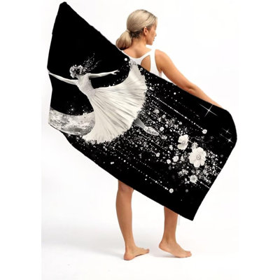 Serviette de plage légère en microfibre surdimensionnée et très grande Moon