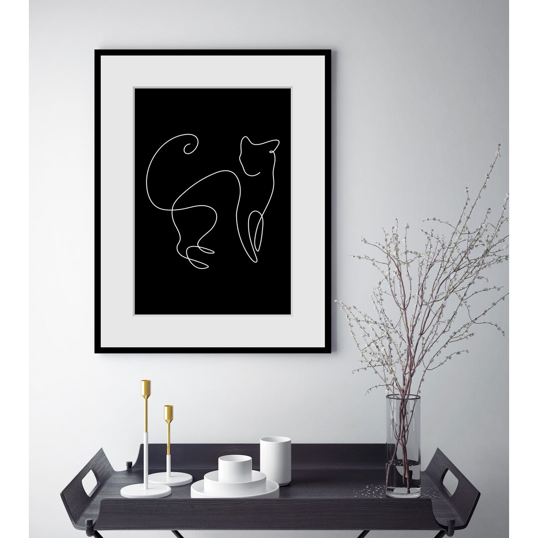 Gerahmtes Poster Katze