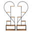 Support pour plante à 2 cœurs 6 couches 2 pièces, support pour pot de fleurs, tablette robuste pour jardin / balcon / patio / salon, multi-usage pour plantes / bibelots / cadres photo