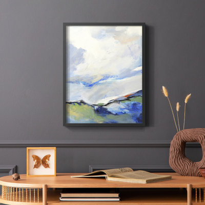 Autour de la nuée III, reproduction encadrée - bois massif