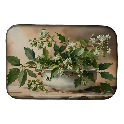 Christmas Mistletoe Dish Drying Mat
