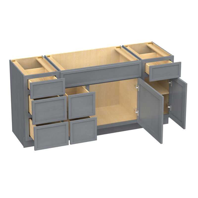 Base de meuble-lavabo simple 66 po seulement, Argent