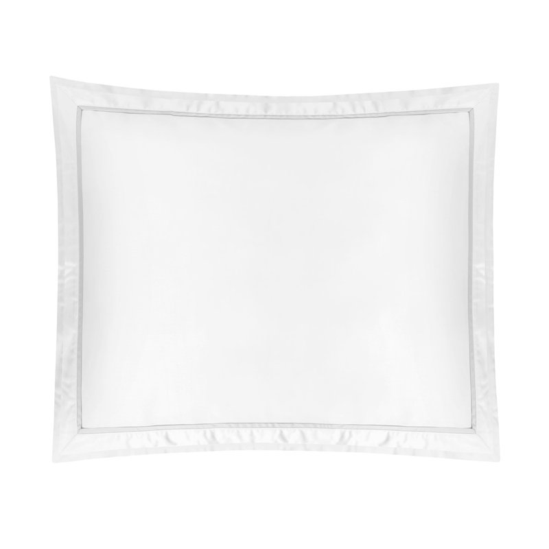 Estate 100% Cotton Sateen Shams, white/ silver, Euro