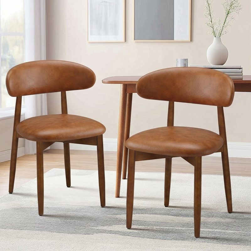 Chaises d'appoint rembourrées en bois massif Maylon, Tissu - Bleu
