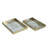 Silver Rectangle Plastic Mirror Trays with Abstract Motif -  L:17.5x12x2" S:15.5x10x2"