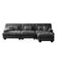 Canapé modulaire surdimensionné en chenille surdimensionné en L gris surdimensionné à 3 places, canapé-lit avec coussins décoratifs et coussins de taille, traversin confortable et convertible pour salon
