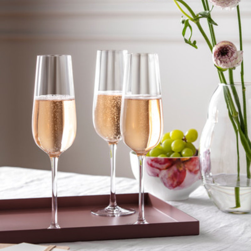 Villeroy & Boch Rose Garden Collection Champagne Flute, Set of 4, 4 oz, Crystal Glass