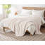 Plaid en molleton doux et moelleux beige, couverture esthétique et mignonne pour toutes les saisons, idéal pour le canapé, le fauteuil et le lit.