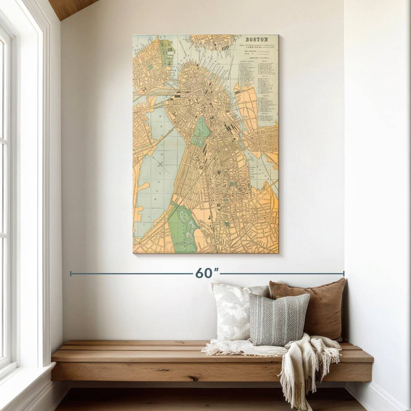 Aliaz Boston Map, 48" H x 32" W